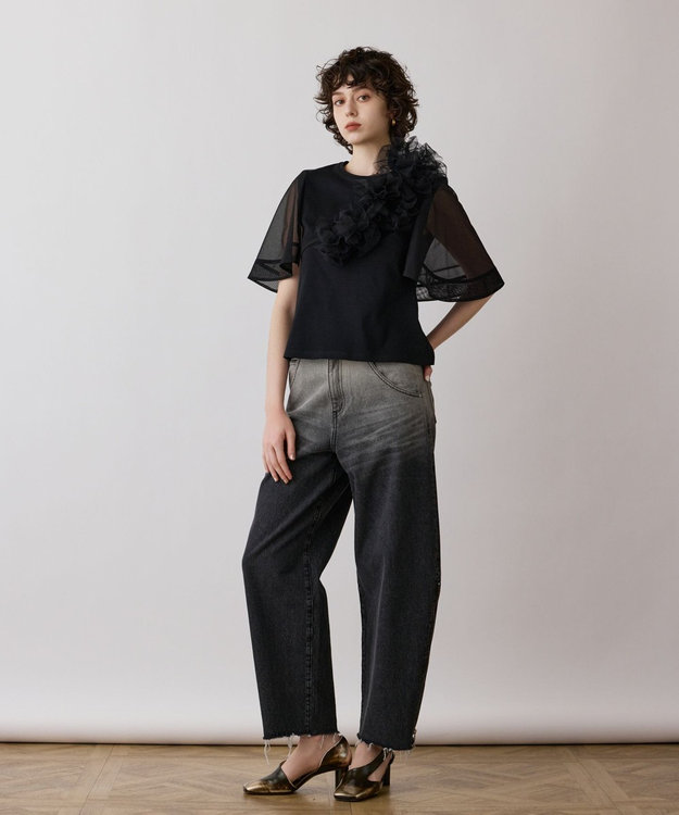 GRACE CONTINENTAL フラワーチュールベルト ブラック