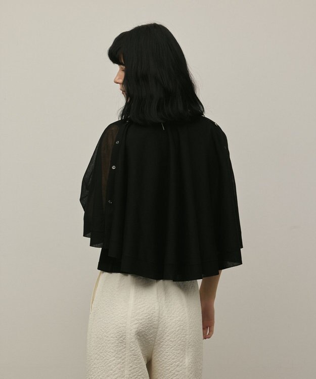 GRACE CONTINENTAL シアーケープニットカーディガン ブラック