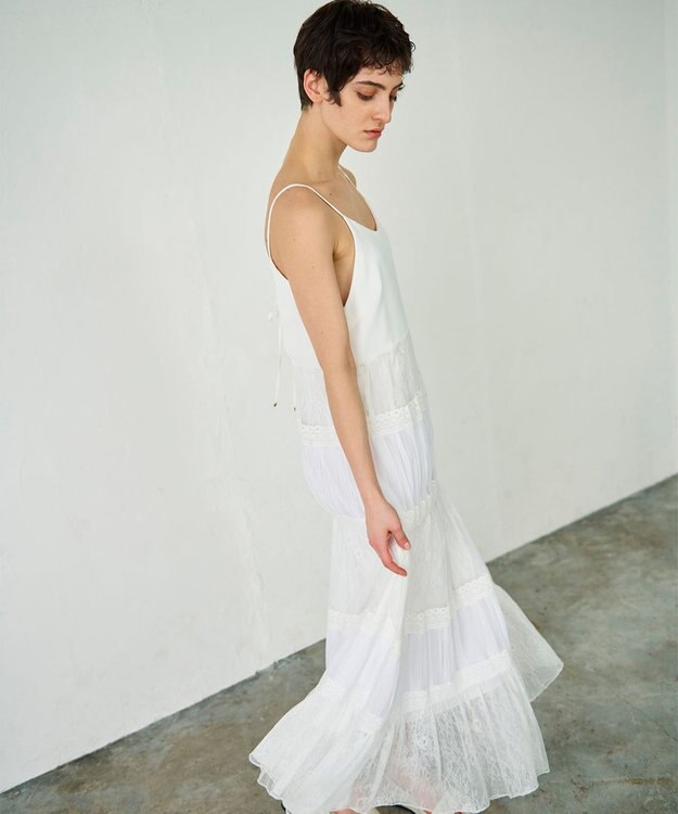 GRACE CONTINENTAL レースコンビキャミソールワンピース ホワイト