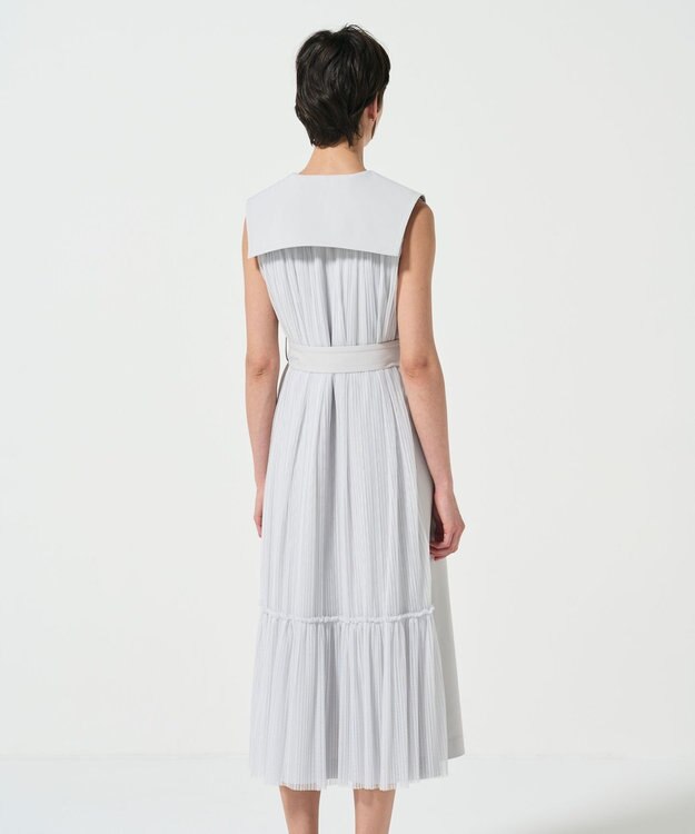 GRACE CONTINENTAL バックプリーツトレンチワンピース グレー