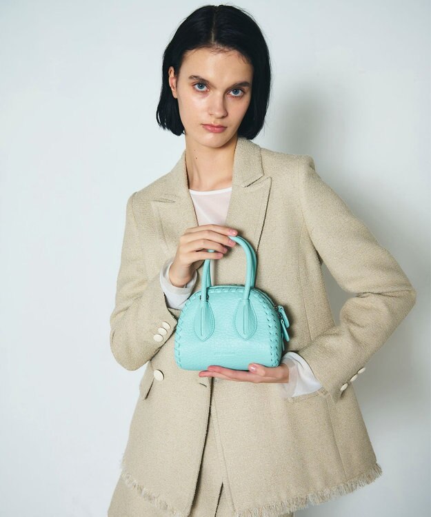 GRACE CONTINENTAL ADD CULUMN BOSTON BAG ブルー