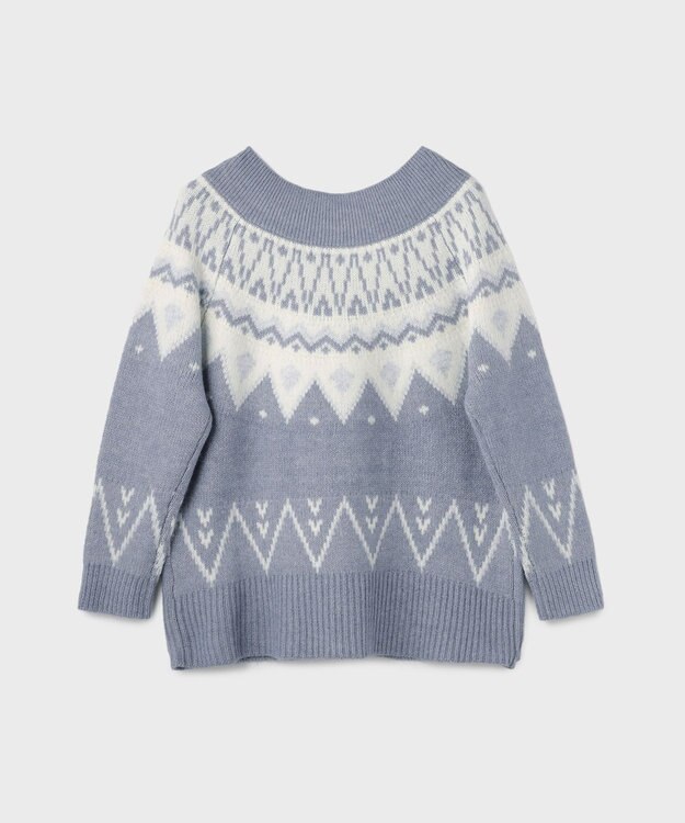 GRACE CONTINENTAL フェアアイルニットトップ ブルー