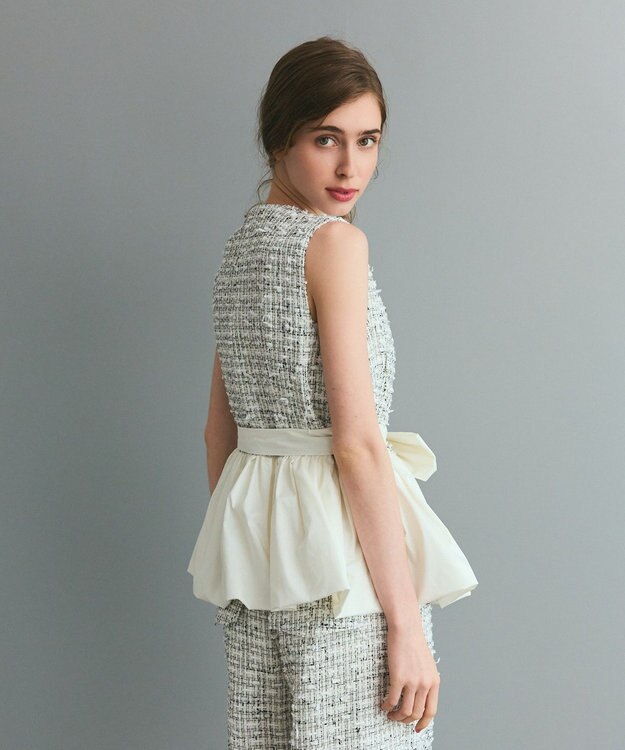 GRACE CONTINENTAL ツイードコンビジレ ホワイト