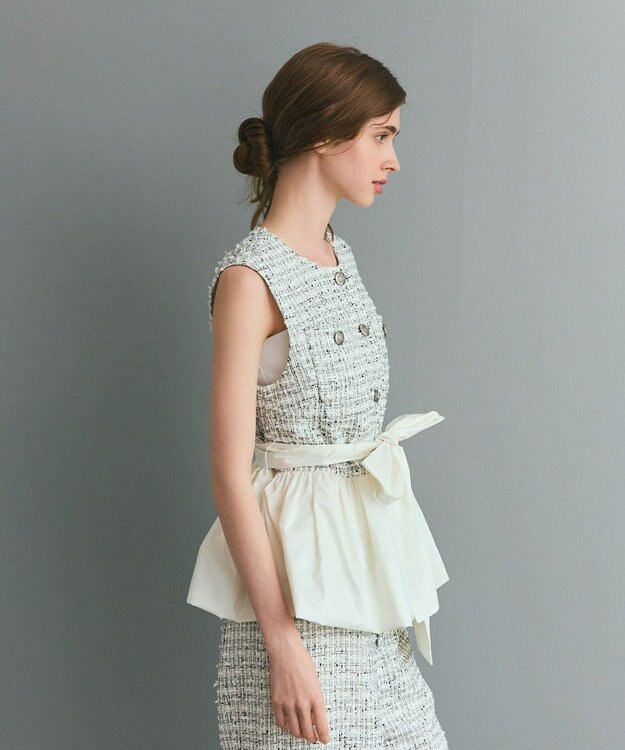 GRACE CONTINENTAL ツイードコンビジレ ホワイト