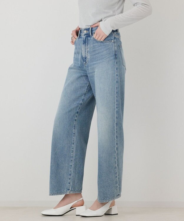 GRACE CONTINENTAL レーススカートレイヤードデニム サックス