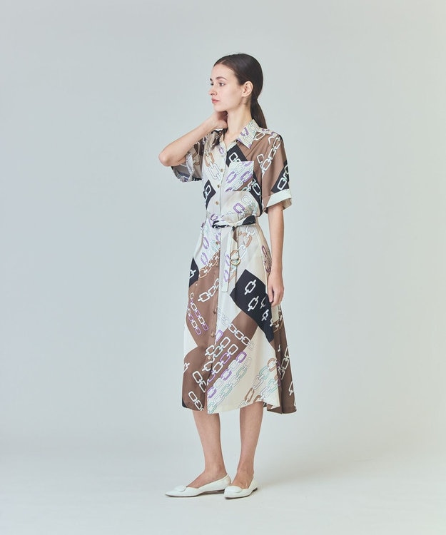 グレースコンチネンタルシャツドレス　新品 ラインフラワーシャツドレス / GRACE CONTINENTAL | GRACE
