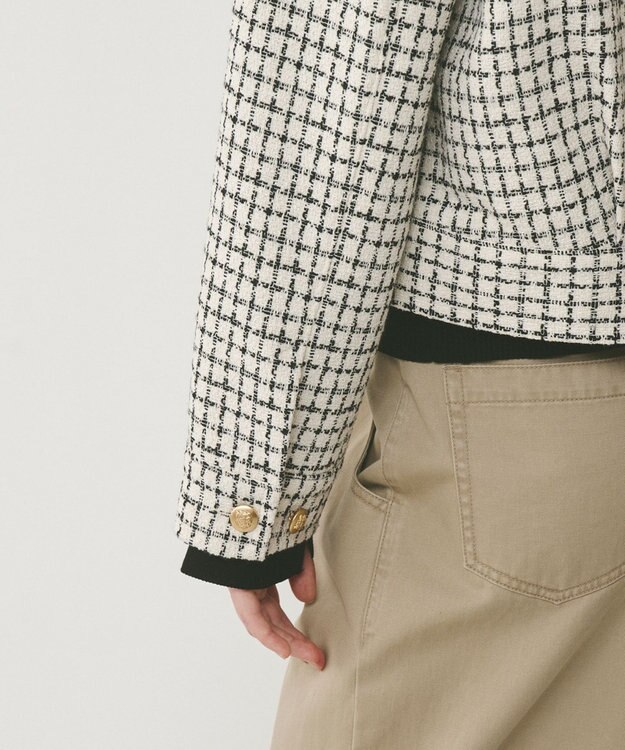 GRACE CONTINENTAL チェックツイードブルゾン キナリ