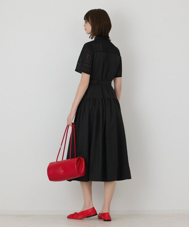 GRACE CONTINENTAL レースドッキングフレアワンピース ブラック