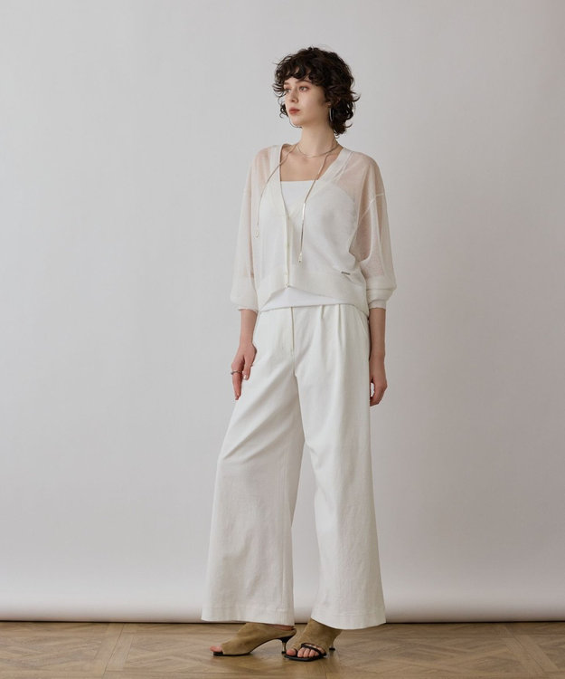 GRACE CONTINENTAL シアージョーゼットカーディガン ホワイト