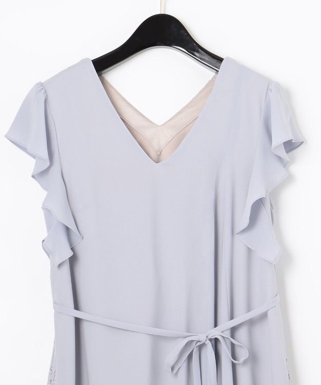 GRACE CONTINENTAL バックレースドレス サックス