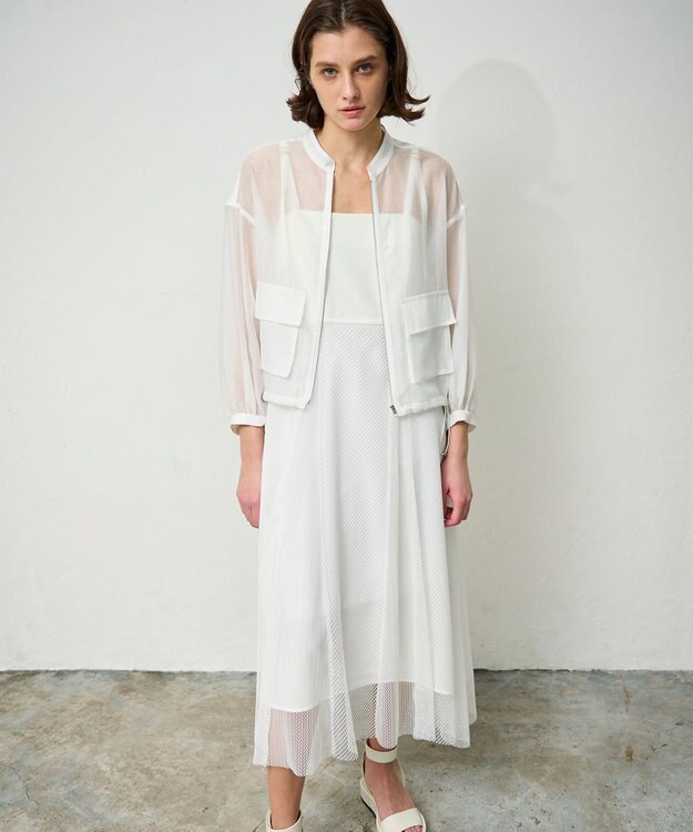 GRACE CONTINENTAL シアードレープブルゾン ホワイト