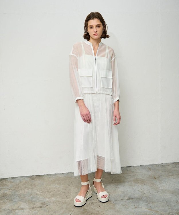 GRACE CONTINENTAL シアードレープブルゾン ホワイト