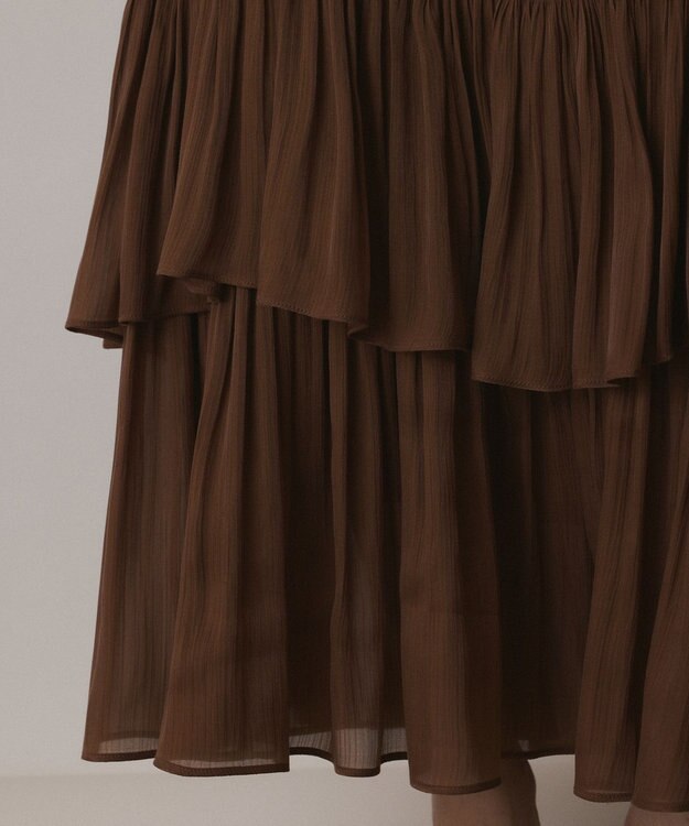 GRACE CONTINENTAL イレギュラーティアードスカート ブラウン