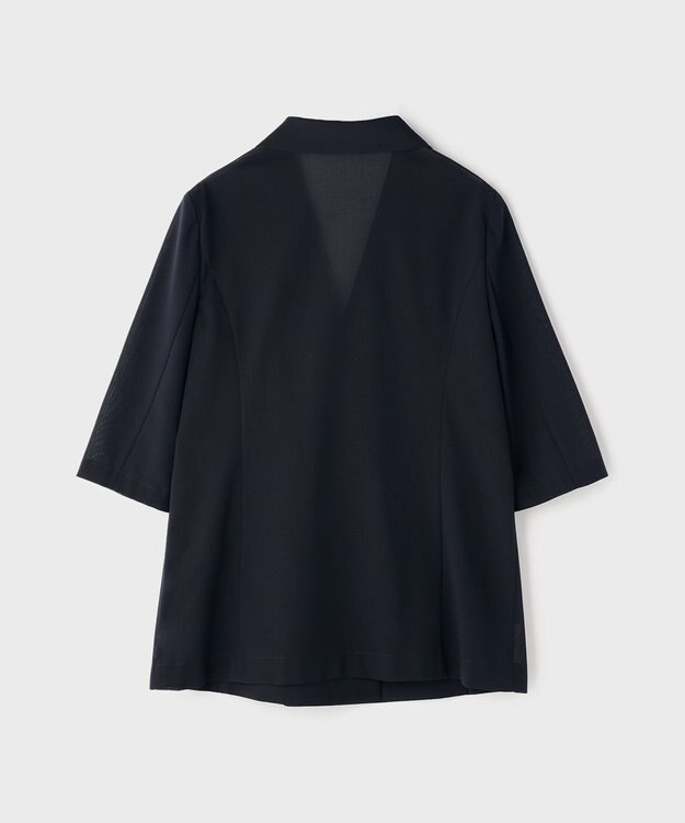 GRACE CONTINENTAL シアーハーフスリーブジャケット ネイビー