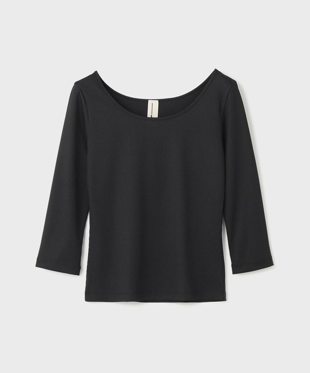 GRACE CONTINENTAL テレコボートネックトップ ブラック
