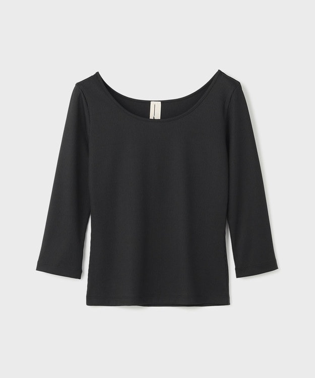 GRACE CONTINENTAL テレコボートネックトップ ブラック