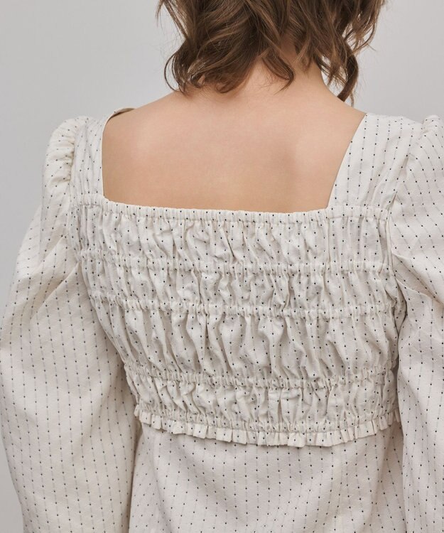 GRACE CONTINENTAL ラメドットタフタジャガードトップ キナリ