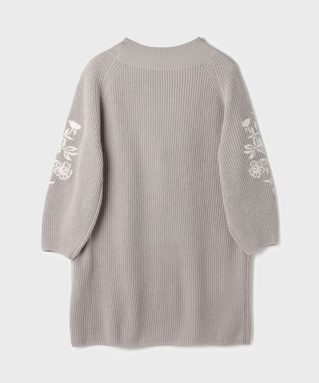 GRACE CONTINENTAL エンブロイダリーニットワンピース グレー