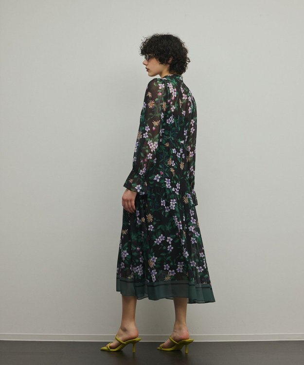 GRACE CONTINENTAL ドロストティアードフレアワンピース ブラック