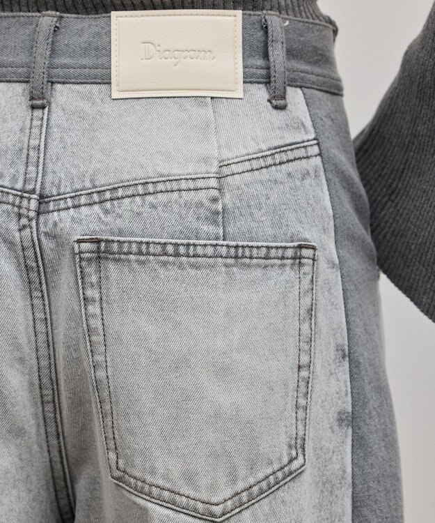 GRACE CONTINENTAL サイドラインデニムパンツ ブラック