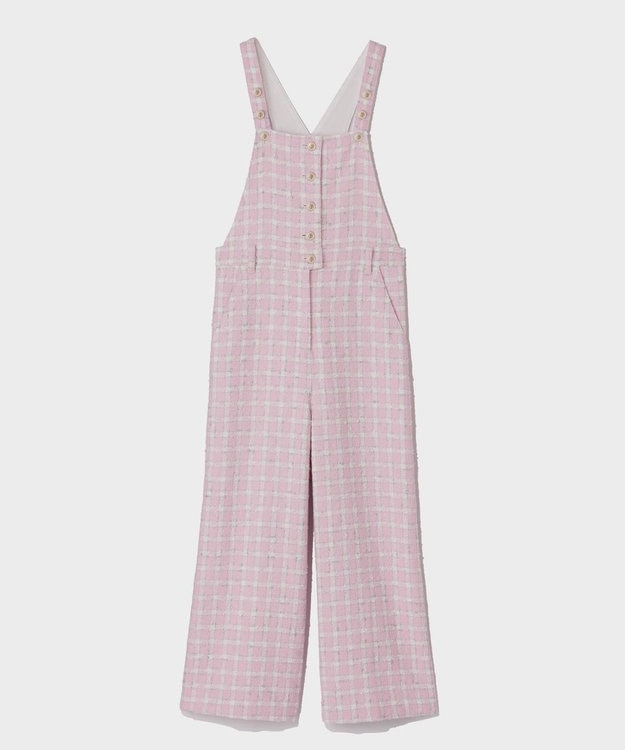 GRACE CONTINENTAL チェックツイードサロペット ピンク