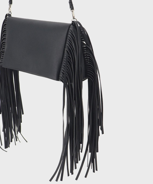 GRACE CONTINENTAL フリンジバッグ ブラック