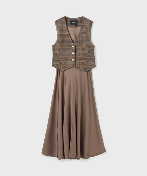 GRACE CONTINENTAL ロングジレワンピ サテンコンビジレワンピース / GRACE CONTINENTAL | GRACE