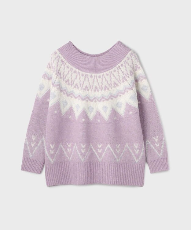 GRACE CONTINENTAL フェアアイルニットトップ ラベンダー