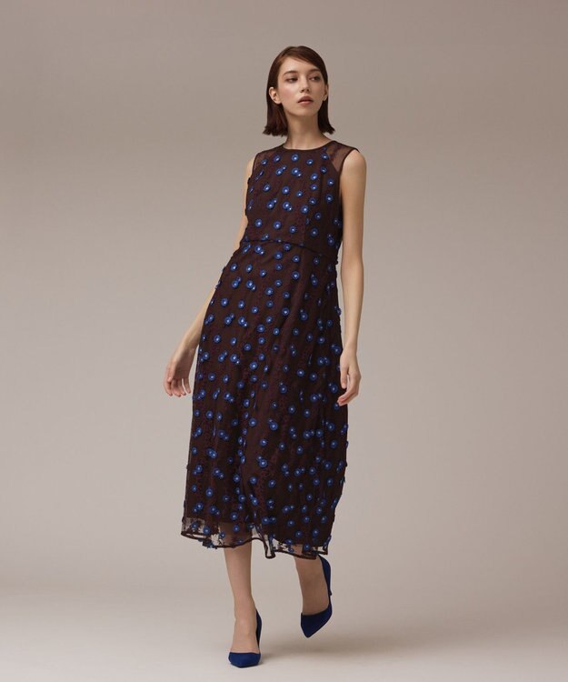 グレースコンチネンタル バイカラードレス ワンピース バイカラーフラワーembワンピース / GRACE CONTINENTAL | GRACE