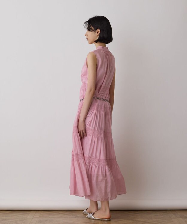 GRACE CONTINENTAL ティアードマキシカフタンワンピース ピンク