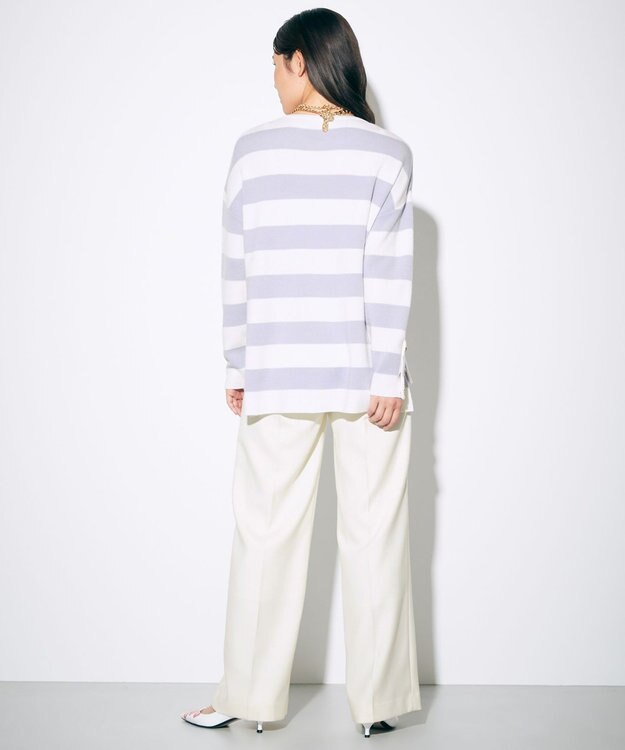 GRACE CONTINENTAL ウールストレッチセミワイドパンツ ホワイト