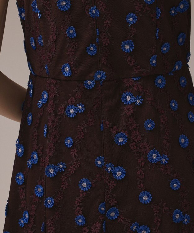 GRACE CONTINENTAL バイカラーレースワンピース ブラウン