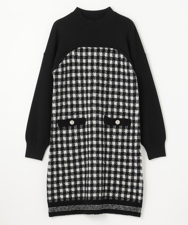 Grace Class ヘリンボーンチェックプリントワンピース Grace Class ヘリンボーンチェックプリントワンピース