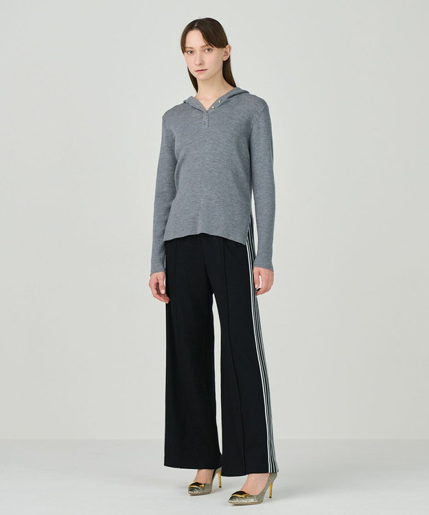 GRACE CONTINENTAL メリノウールリブフーディー グレー