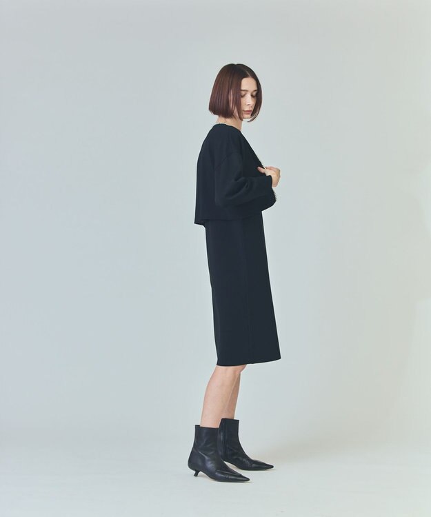 GRACE CONTINENTAL パールショートカーディガン ブラック