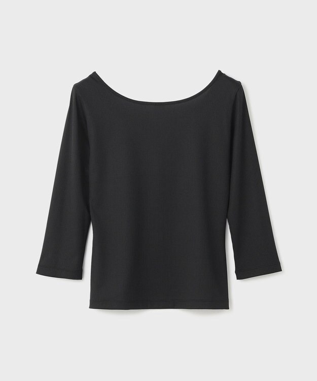GRACE CONTINENTAL テレコボートネックトップ ブラック