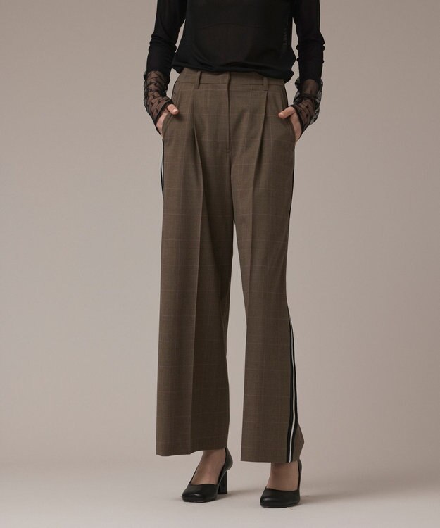 GRACE CONTINENTAL サイドラインパンツ ブラウン