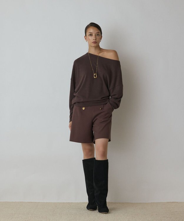 GRACE CONTINENTAL アシメテレコカットトップ ブラウン