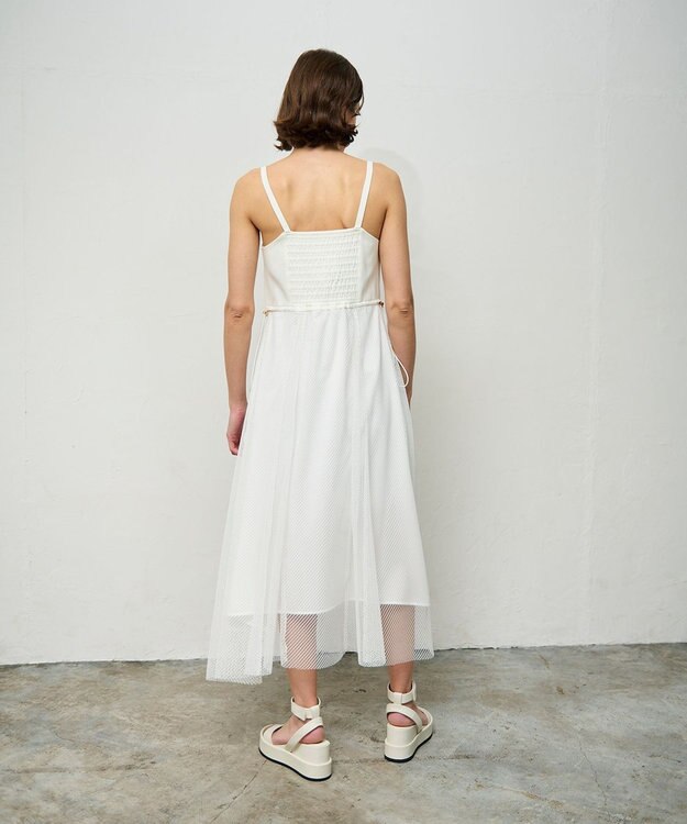 GRACE CONTINENTAL メッシュコンビキャミワンピース ホワイト