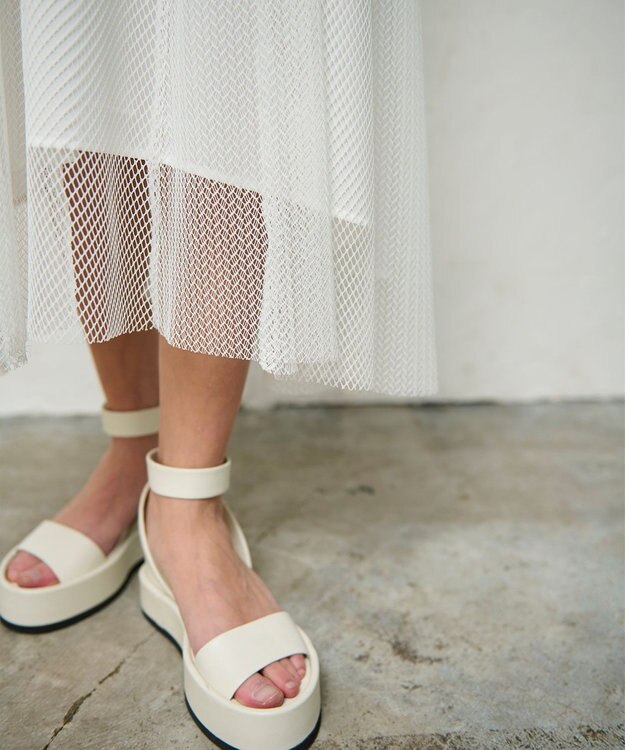 GRACE CONTINENTAL メッシュコンビキャミワンピース ホワイト