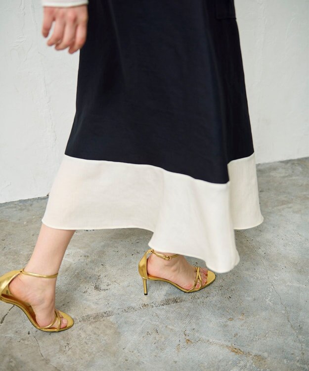 GRACE CONTINENTAL バイカラージップスカート ネイビー