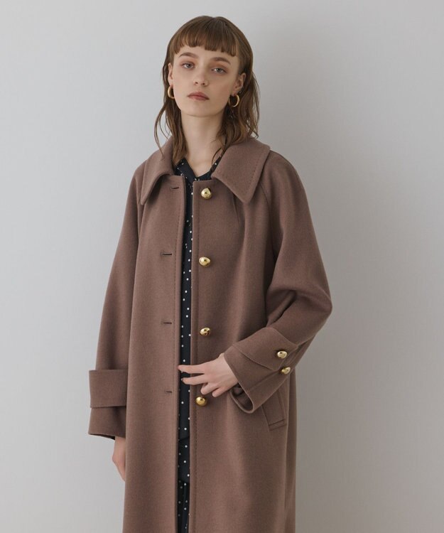 GRACE CONTINENTAL ウールカシミヤリバーコート ブラウン