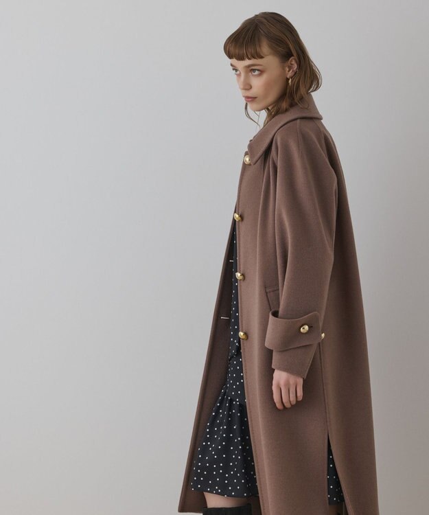 GRACE CONTINENTAL ウールカシミヤリバーコート ブラウン