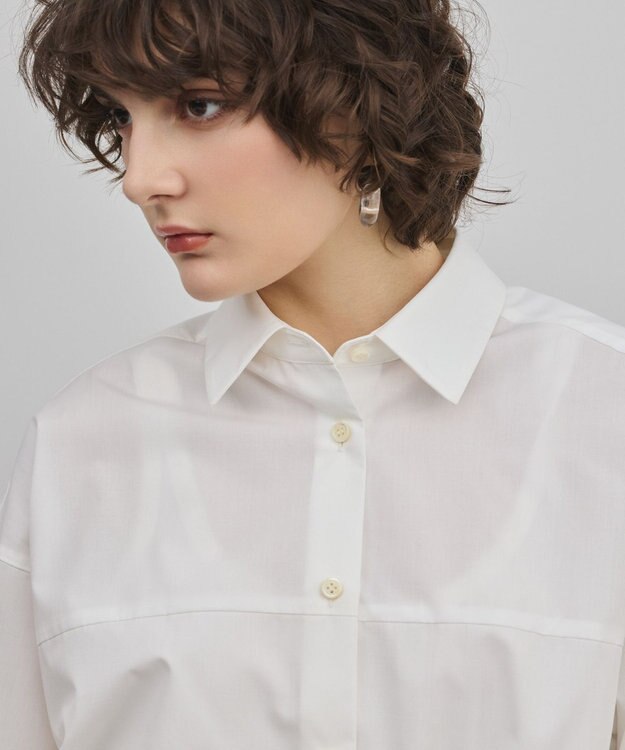 GRACE CONTINENTAL カット刺繍イレギュラーシャツ ホワイト