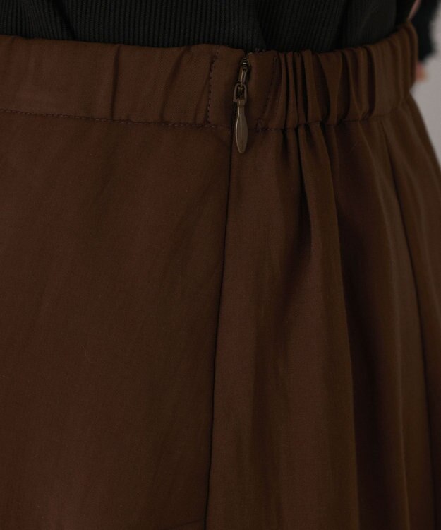GRACE CONTINENTAL レースヘムフレアスカート ブラウン