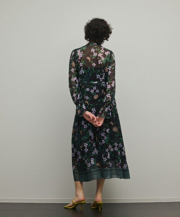 GRACE CONTINENTAL ドロストティアードフレアワンピース ブラック