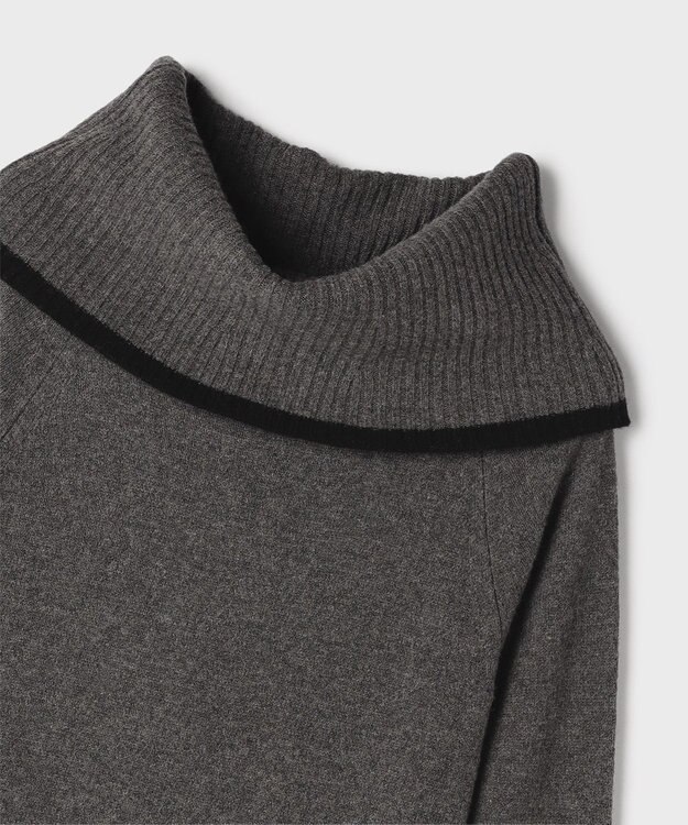 GRACE CONTINENTAL バイカラーオフショルニットワンピース グレー