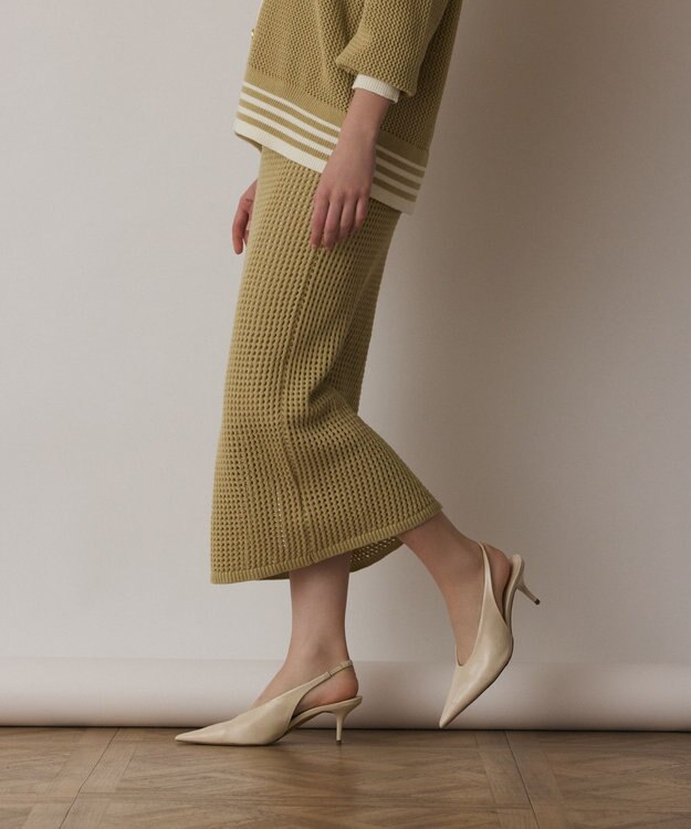 GRACE CONTINENTAL メッシュタイトニットスカート イエロー