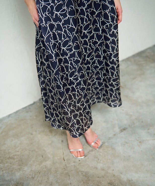 GRACE CONTINENTAL ラインハートキャミワンピース ネイビー