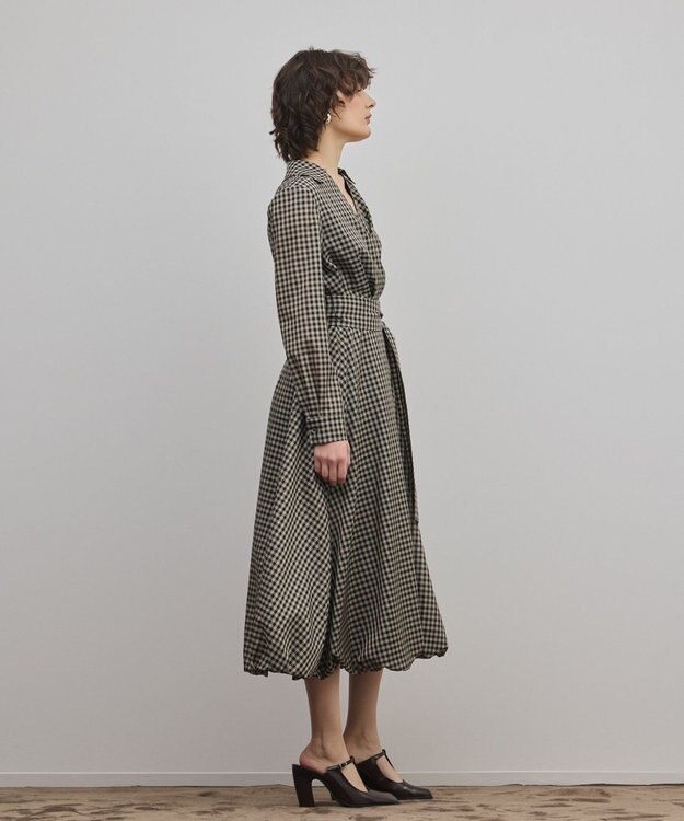 GRACE CONTINENTAL カシュクールバルーンワンピース チャコール